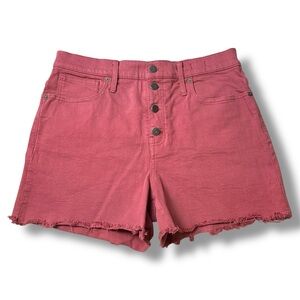 Madewell high-rise button-fly denim shorts mauve pink sz 30